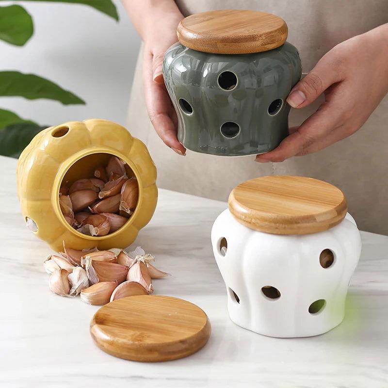 Pote de Alho em Cerâmica Respirável - Unique