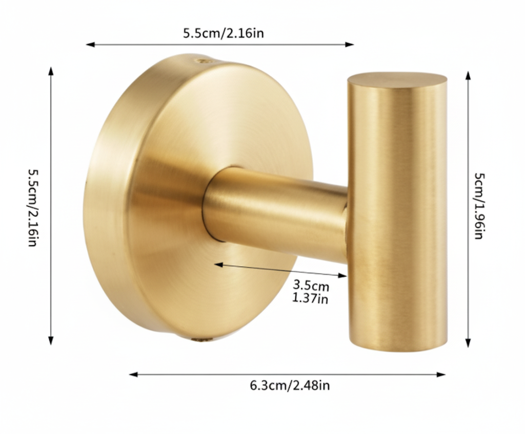 Gancho Circular para Toalha - Dourado Escovado